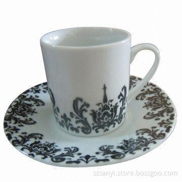 4-piece Coffee Cup and Saucer, OEM and ODM Orders are Welcome